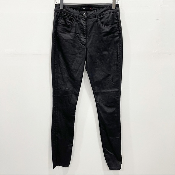 3x1 Ross W3 High Waist Skinny Jeans in Coated Black Size 27 - Picture 1 of 10